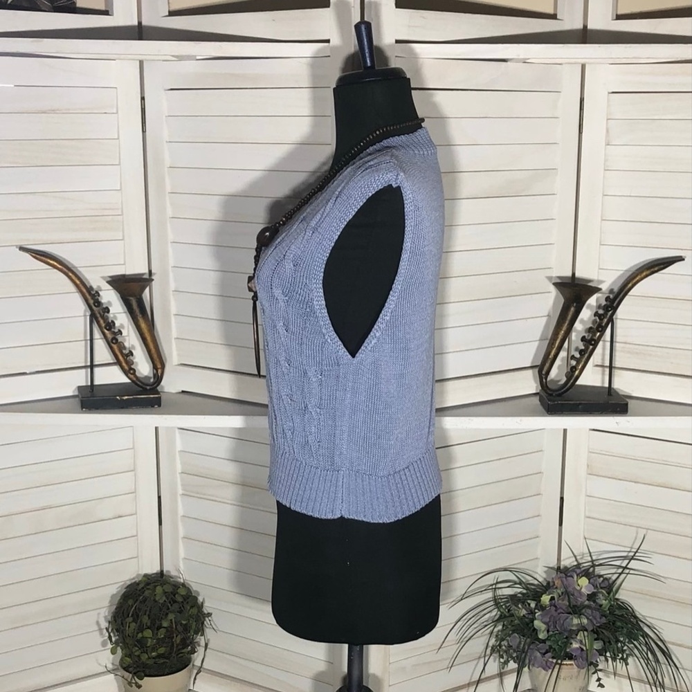 vintage Y2K sweater vest preppy style cable knit academia school girl grunge s - Picture 4 of 8